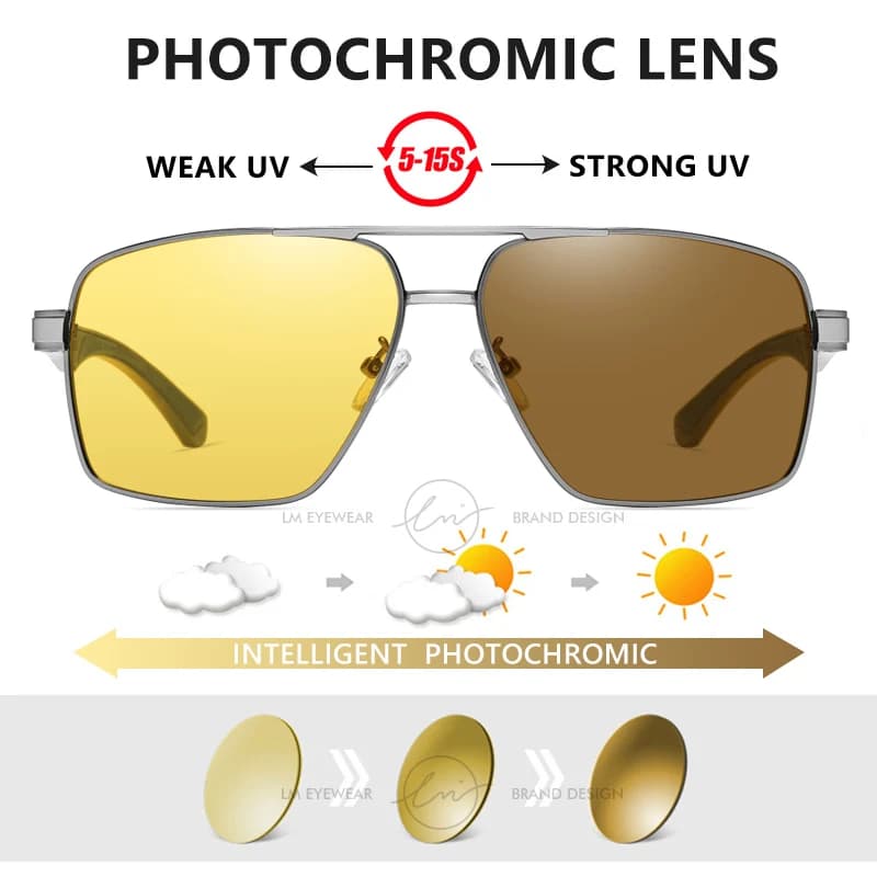 LM Sport de plein air lunettes de soleil photochromiques intelligentes polarisées homme lunettes de 