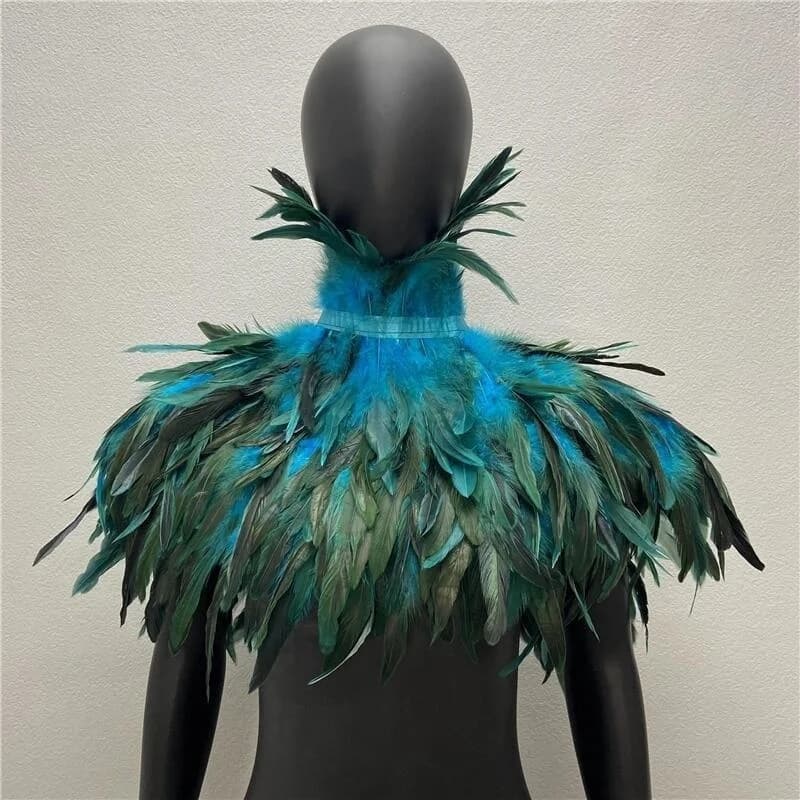Châle de Style Gothique avec Plumes pour Femme, Robe, Cape, Écharpe, Snood, Dinde, ixde Mariage, Hal