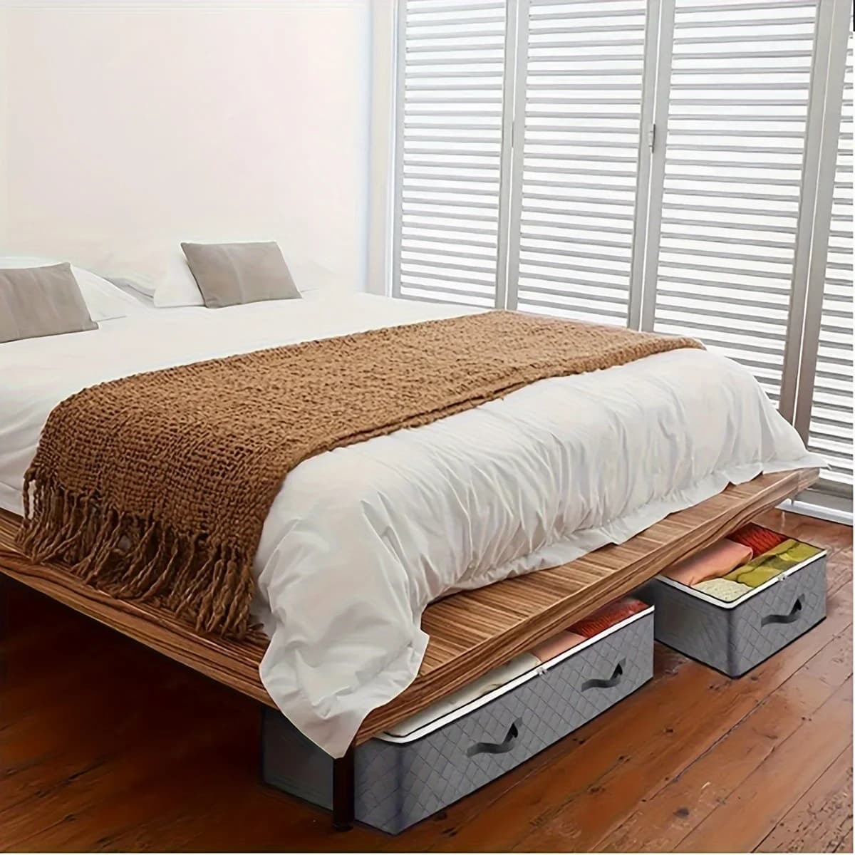 Conteneurs de rangement sous le lit, grand rangement pour couette, anti-poussière, gain de place, so