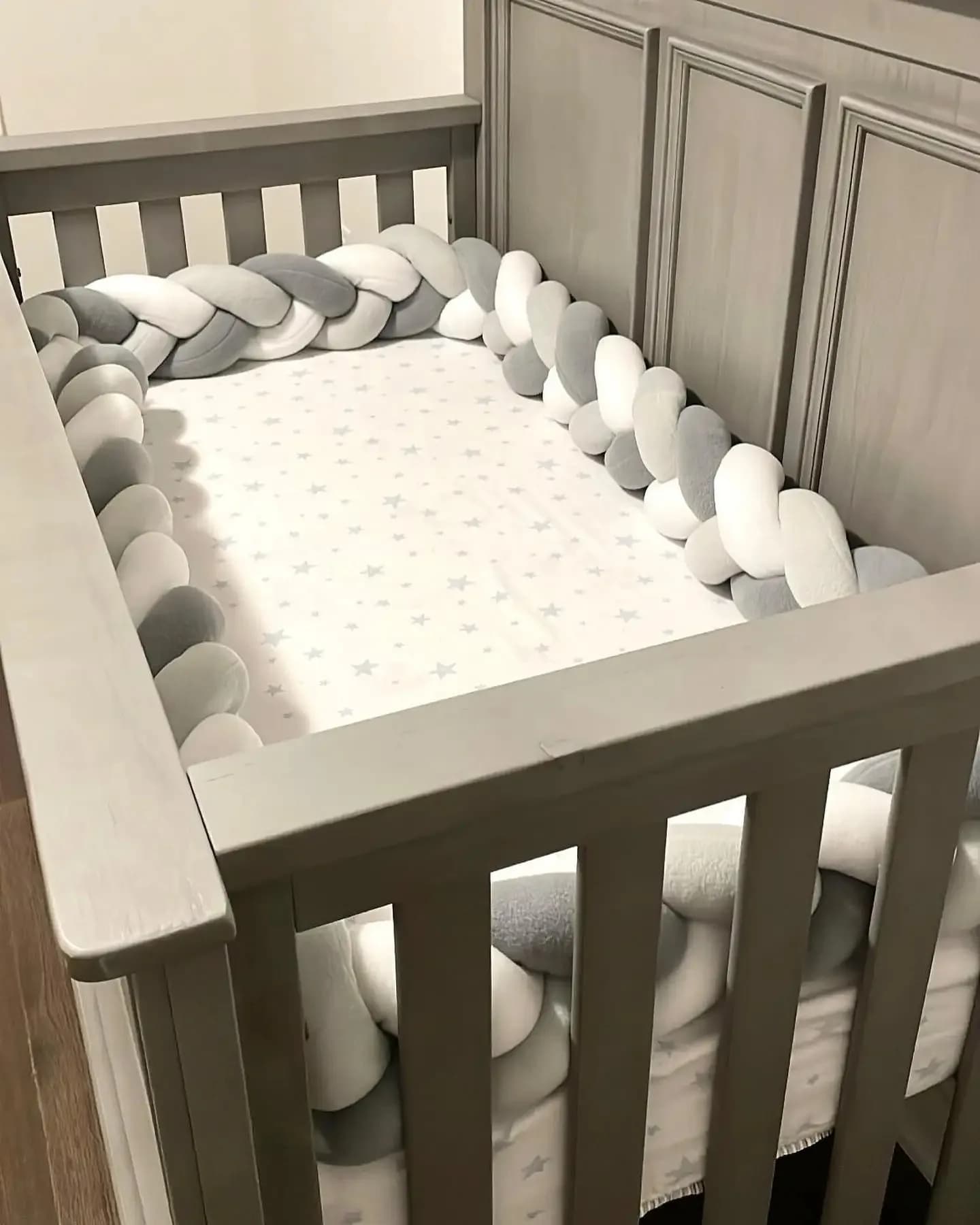 Protecteur de berceau pour bébé, coussin à nœud tressé pour nourrissons et enfants, 3 actions, pare-