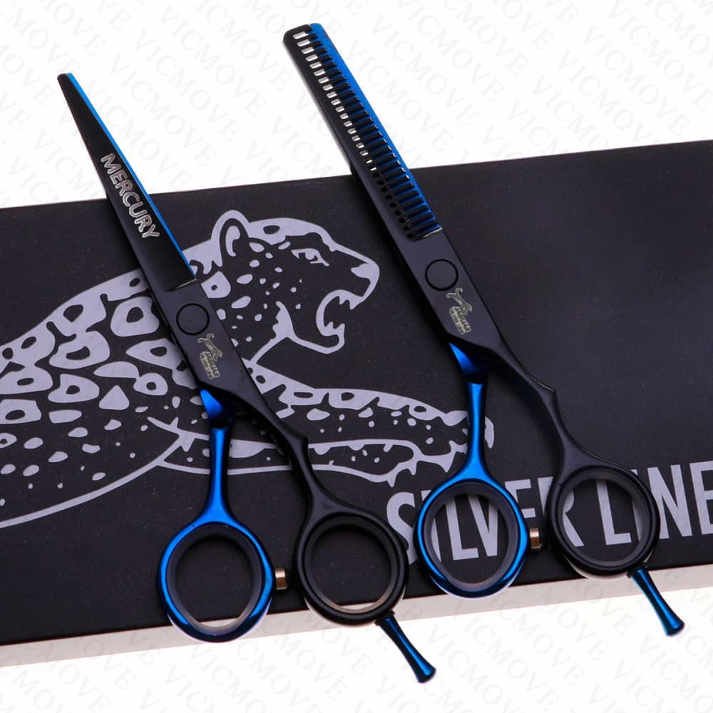 Ciseaux à cheveux professionnels de haute qualité, 5.5 pouces, ensemble de coupe et amincissement, p