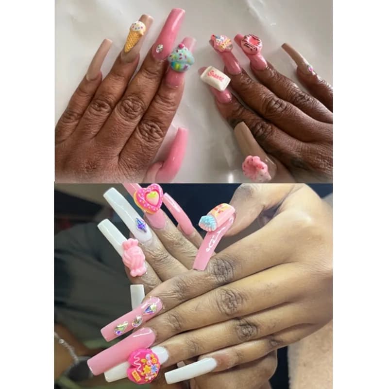 20 pièces/sac Style mixte résine bonbons Biscuit nourriture Nail Art coque de téléphone épingle à ch