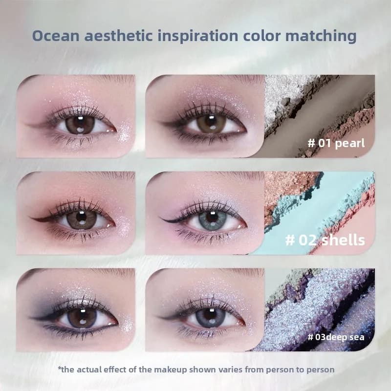 Flower Knows Shell Pearl Collection Matte Pearl Six couleurs fard à paupières Palette métallique hau