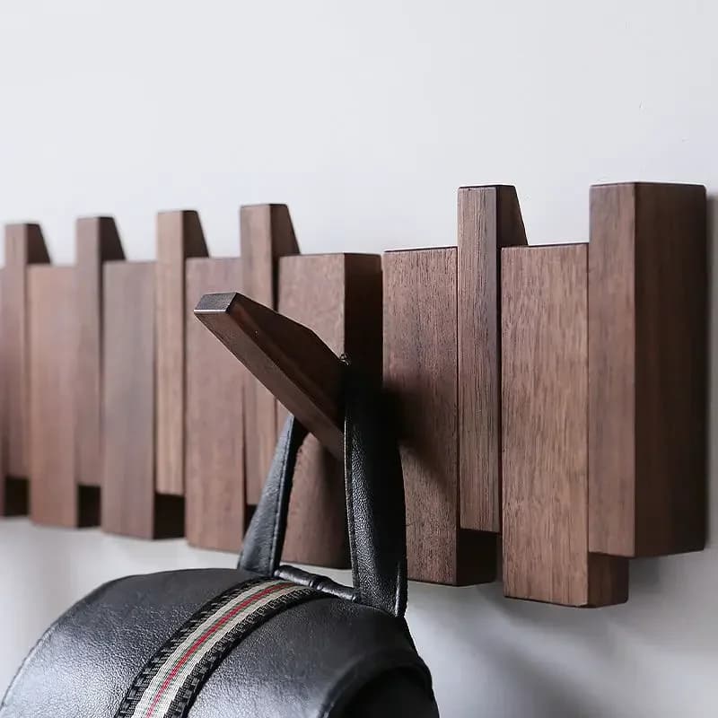 Porte-manteau mural en noyer noir, support créatif suspendu pour chapeau, porte-clés, porte-manteau 