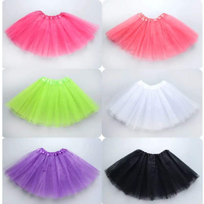 Fille élastique Ballet Dancewear Tutus Mini jupe pour fête d'anniversaire danse 3 couches Tulle Tutu
