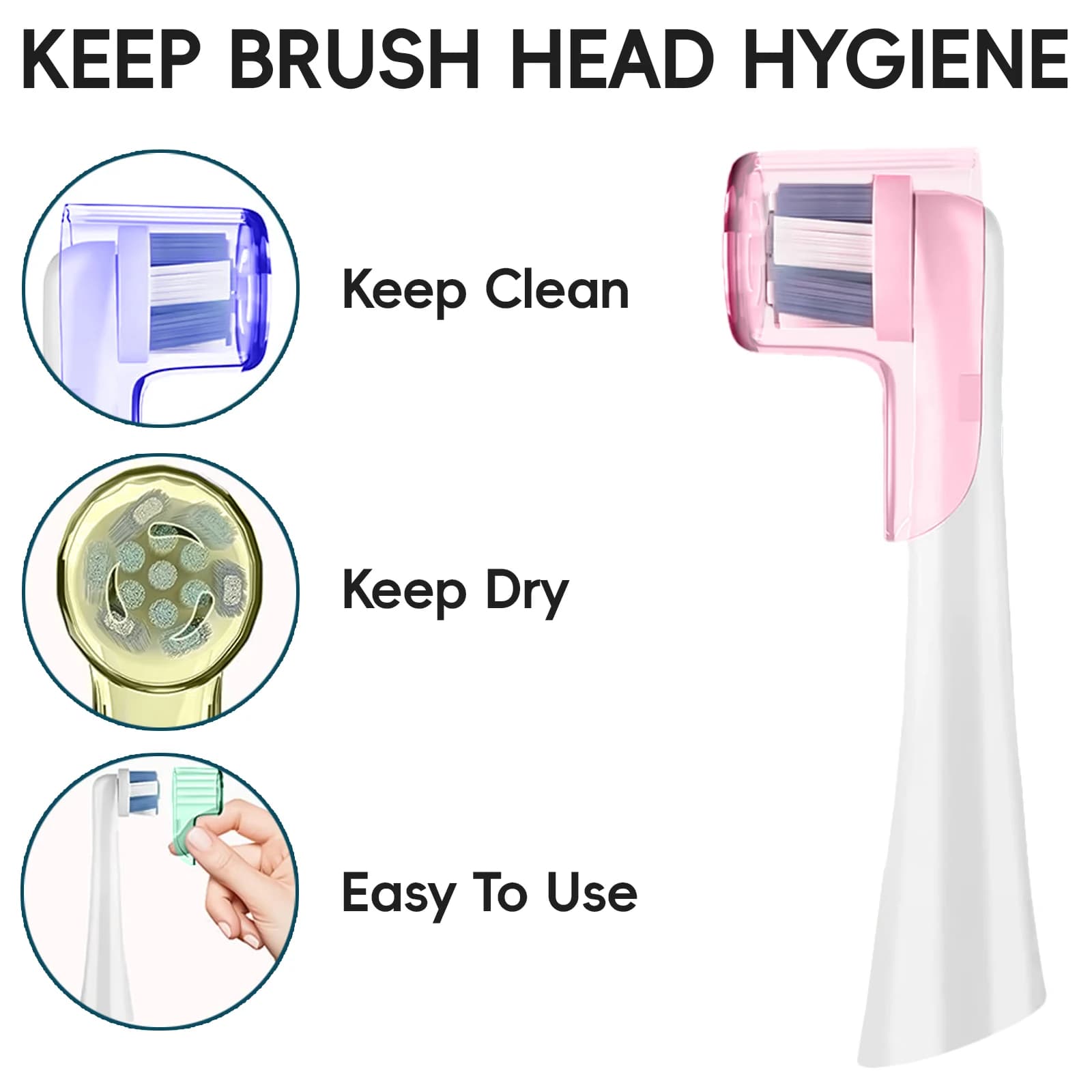 Couvercles anti-poussière pour brosse à dents, compatibles avec les têtes de rechange Braun Oral B e