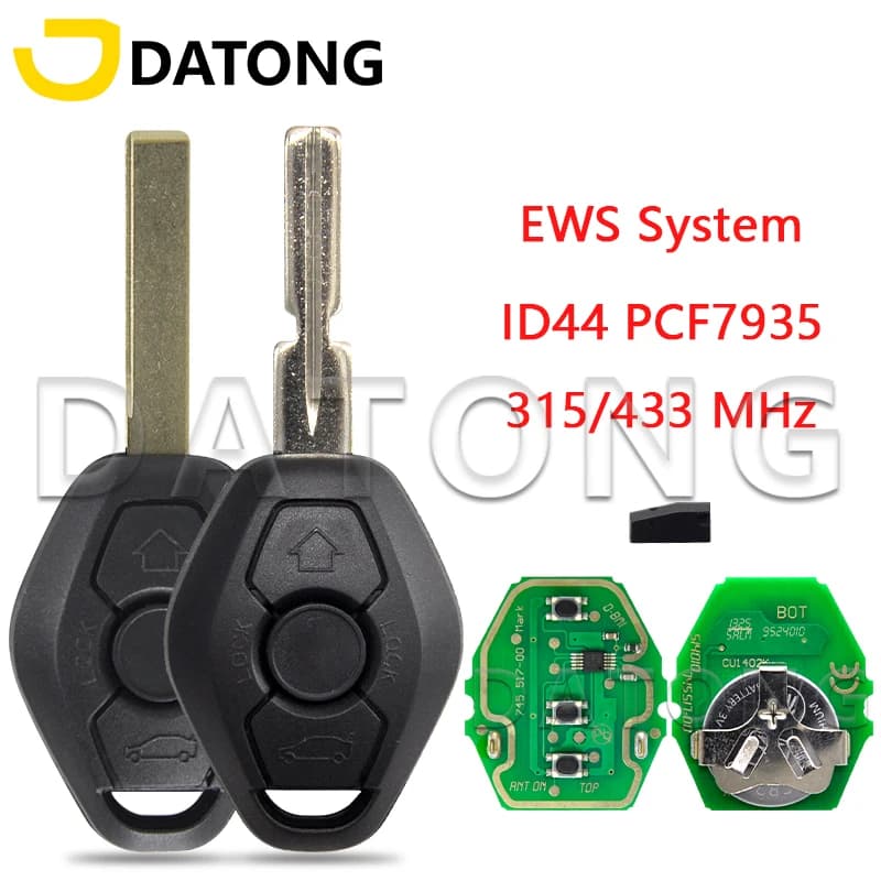 Datong – clé télécommande pour voiture BMW série 1 3 5 7, 315/433 Mhz, transpondeur ID44 PCF7935, sy