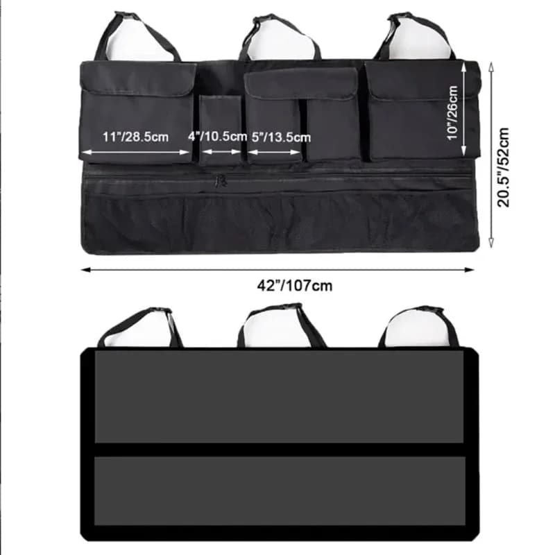 Sac de rangement suspendu pour coffre arrière de voiture, organisateur avec 9 poches Oxford, sac de 