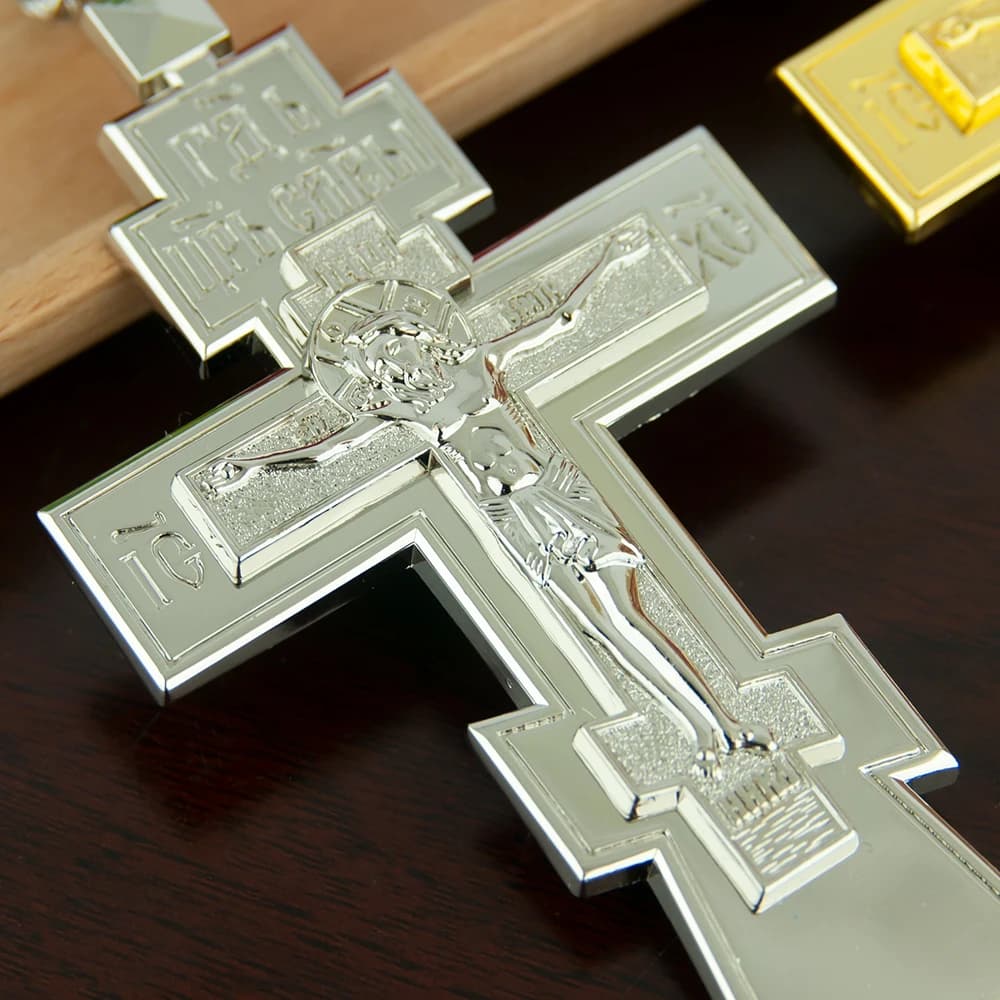 HTISOK – pendentif croix de jésus orthodoxe, pendentif de poitrine de pasteur d'église, fournitures 