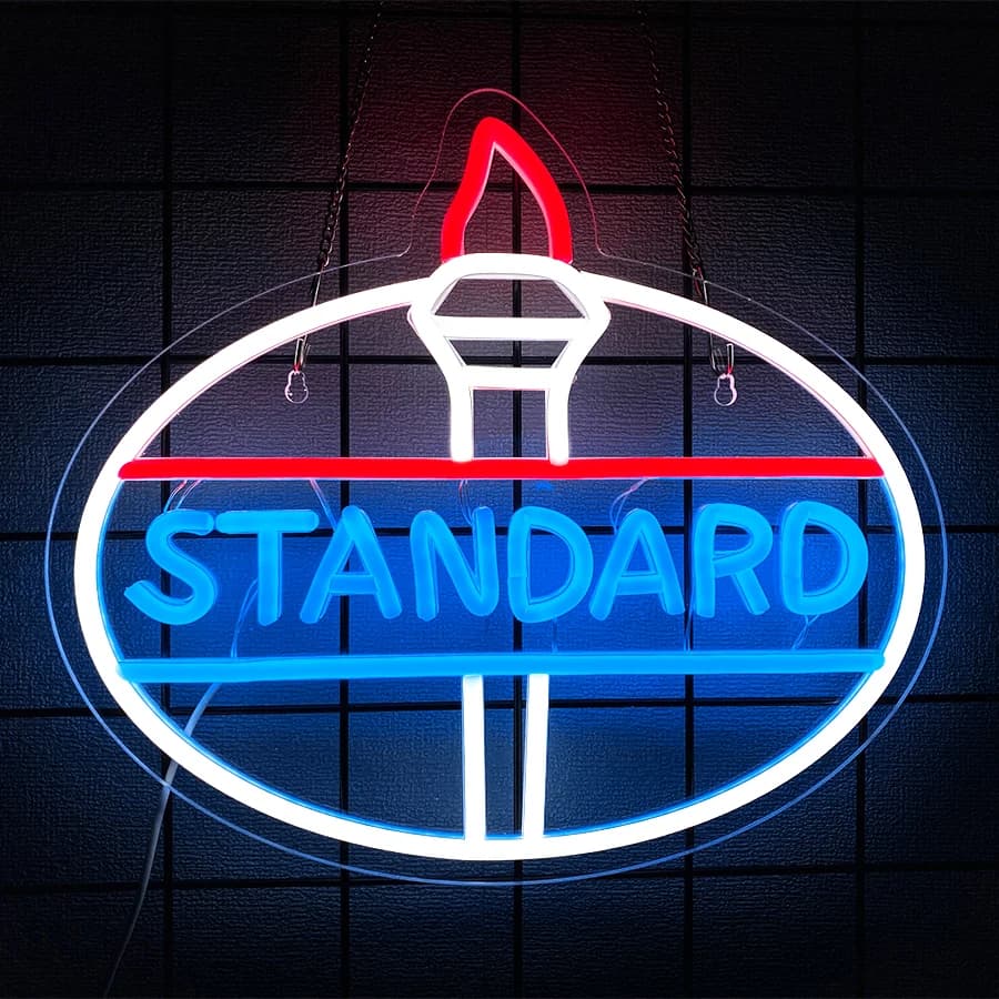 Changement d'huile/Texaco/Gulf/panneau néon LED Standard pour décoration murale, magasin de réparati