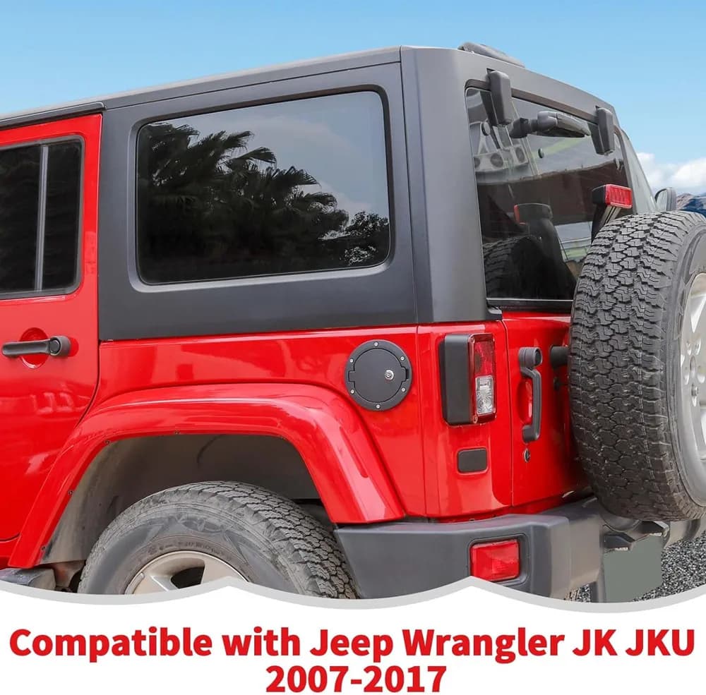 Couvercle de bouchon de gaz précieux pour Jeep Wrangler JK JKU, aluminium noir, verrouillage de port