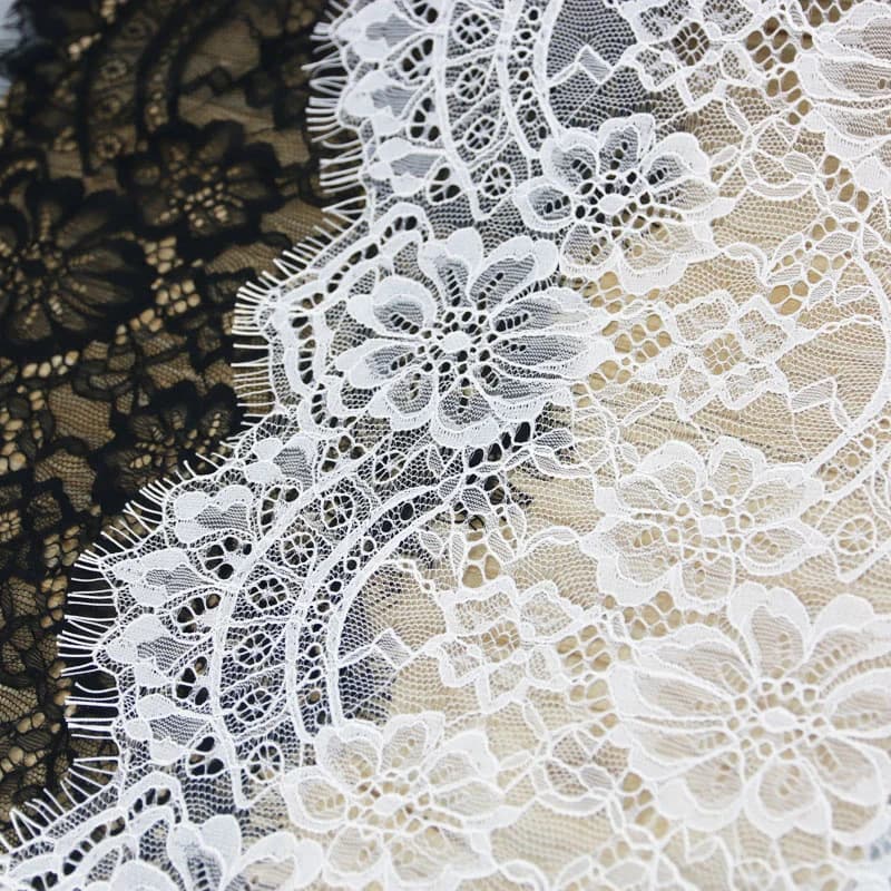 Dentelle à cils blanche, 22cm, 3 mètres/lot, décoration en tissu, accessoires pour robe de mariée, f