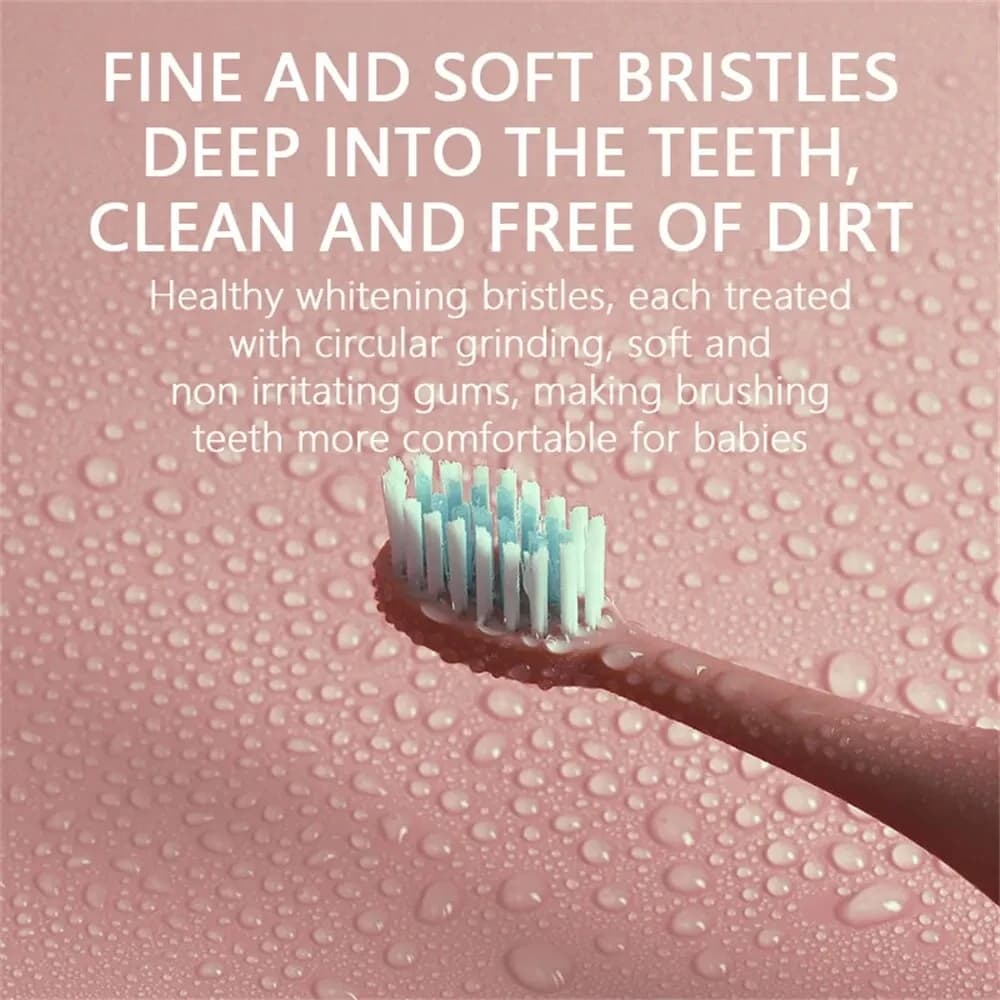 Brosse à dents électrique pour enfants, dessin animé, avec tête de remplacement, Ultra sonique, étan