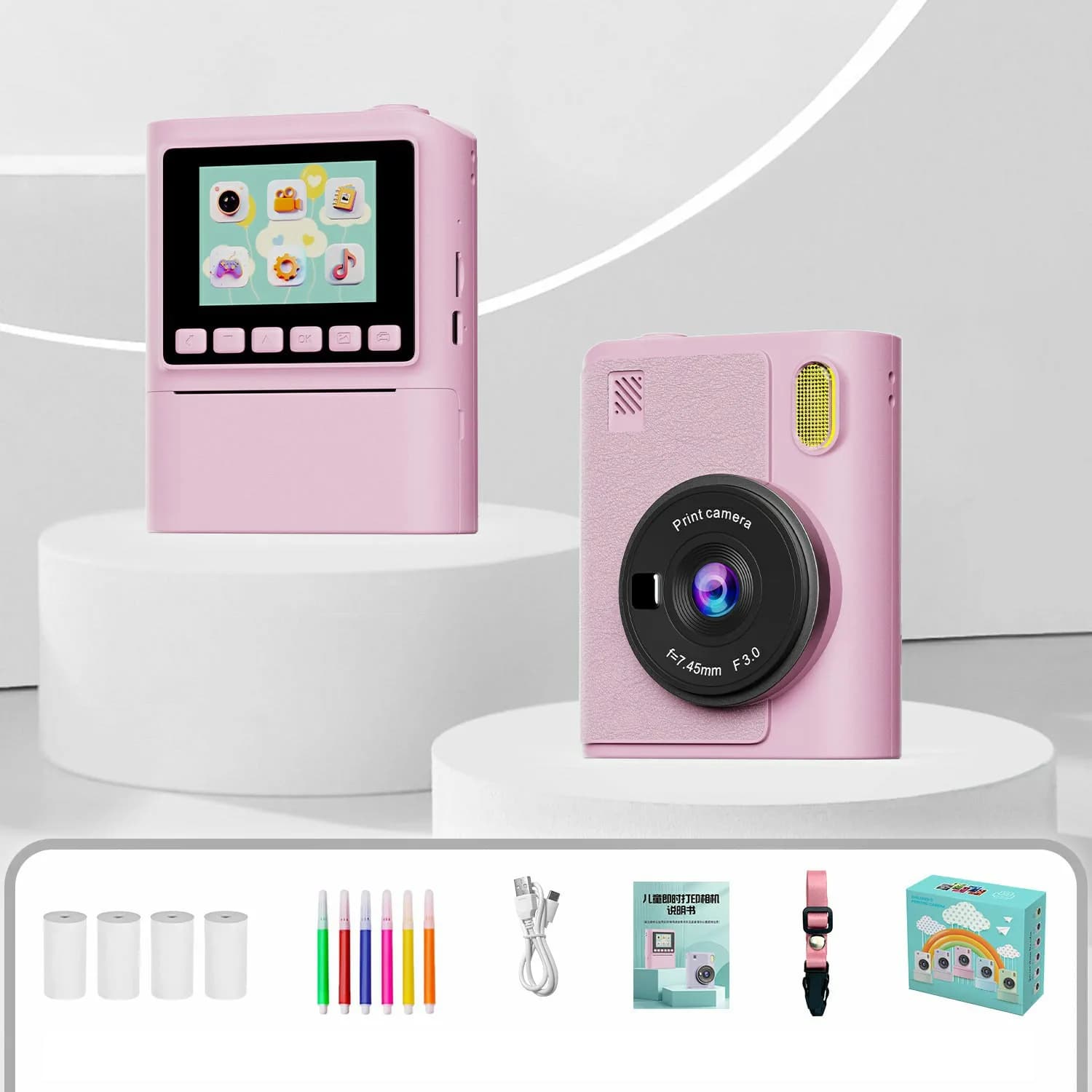 Caméra à impression instantanée pour enfants, enregistreur vidéo HD 1080P, Zoom 8X, appareil photo n