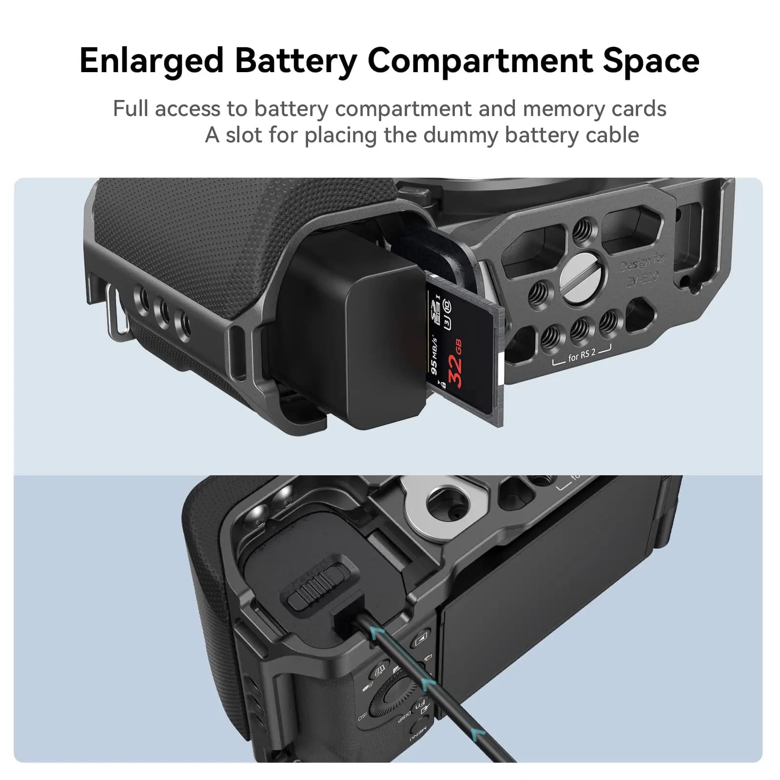 SmallRig pour Cage Sony ZV-E10 avec poignée en Silicone et plaque de dégagement rapide intégrée pour