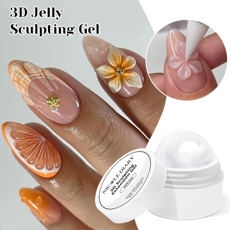 NICOLE DIARY blanc antiadhésif Extension de main Gel vernis à ongles pour 3D façonnage sculpture fle