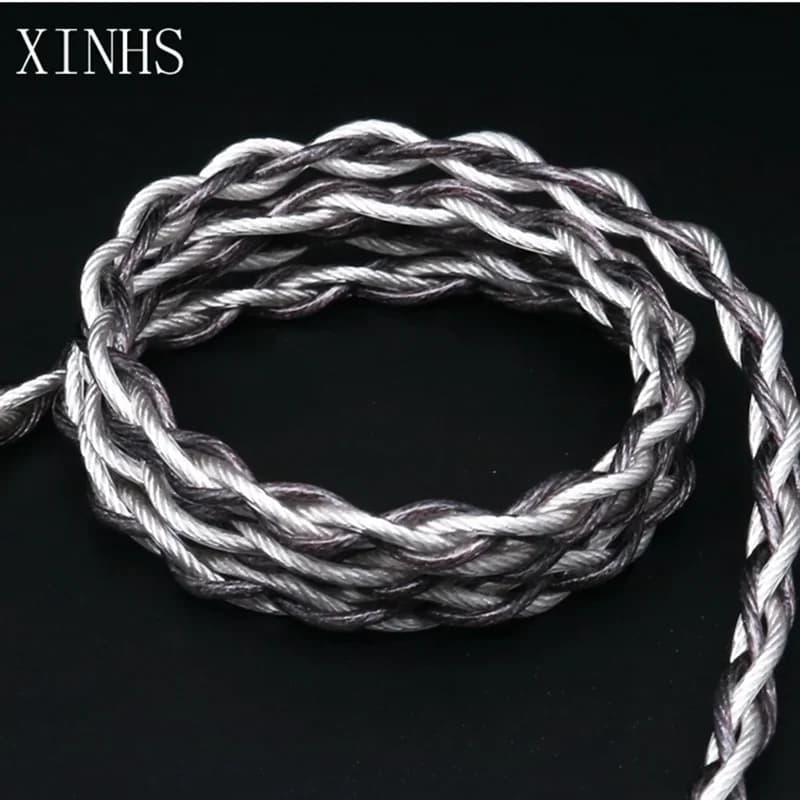 XINHS-Fil de cuivre plaqué argent monocristallin A10, 4 cœurs, graphène noir, qualité fièvre, câble 