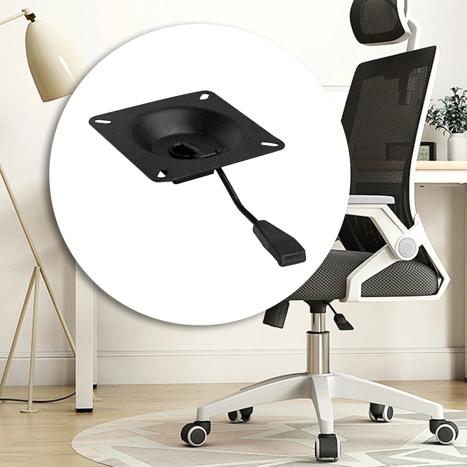 Chaise de Bureau à Base Inclinable et Rotative, Pièce de Rechange, Réglable, pour Salon, Jeu