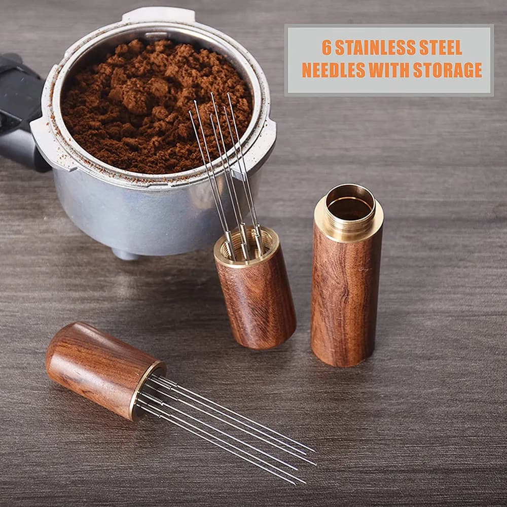 Agitateur de poudre à expresso en acier inoxydable, distributeur de doseur de café, niveleur, outils