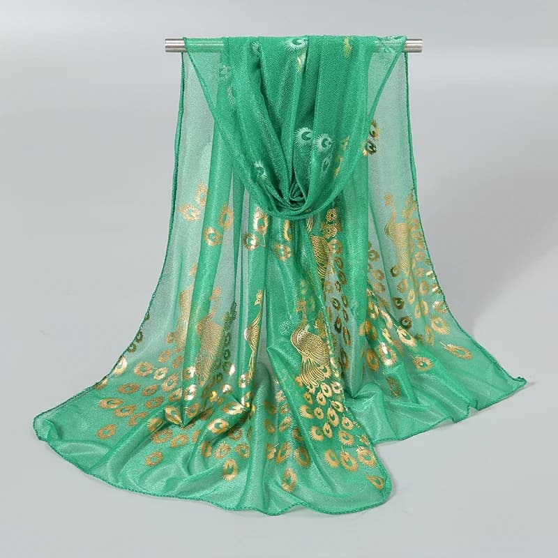 Femmes paillettes mince silencieux couleur unie élégant Hijab écharpe en mousseline de soie longues 