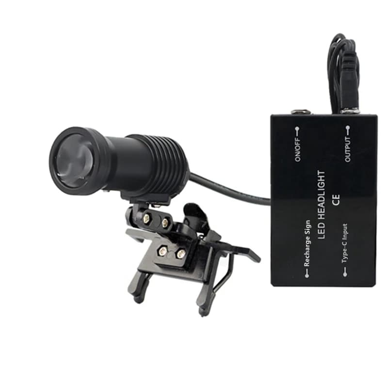 Lampe frontale 5W avec clip pour lunettes, projecteur LED professionnel pour loupe, lupas, jumelles,