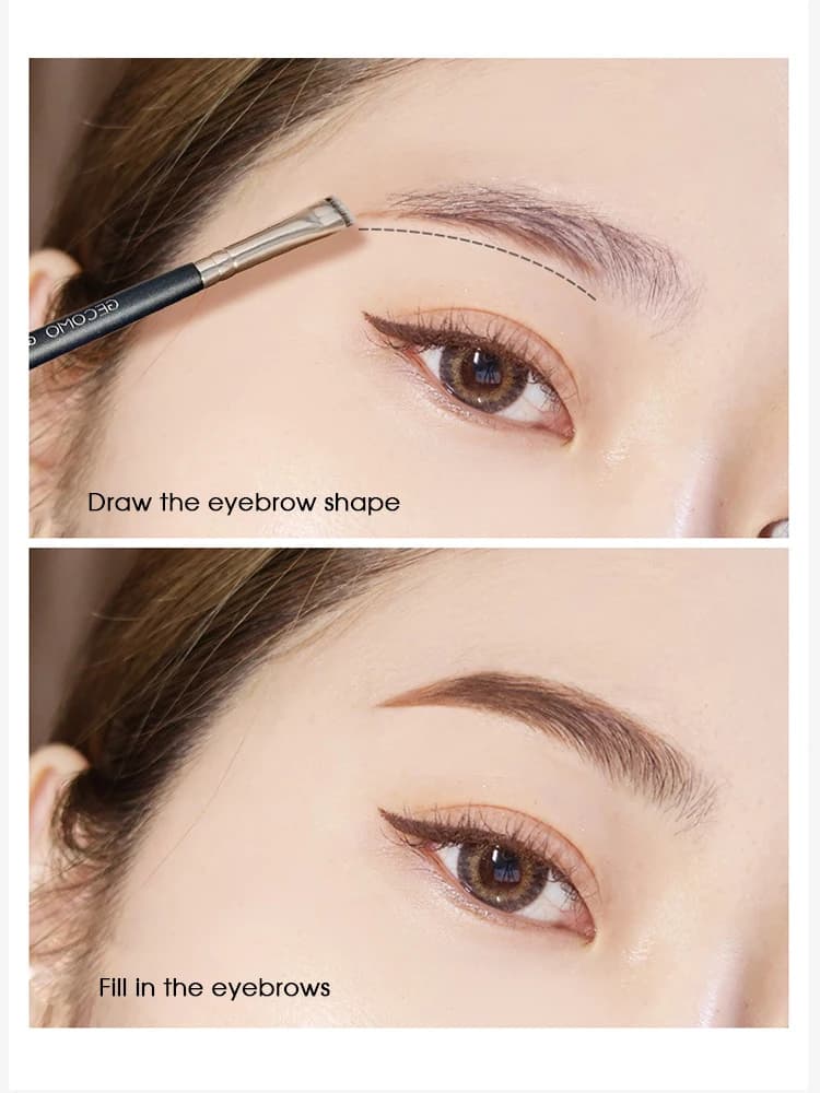 Brosse à Eyeliner, brosse à sourcils, ne mange pas de poudre, lame facile à tirer, brosse à tête pla
