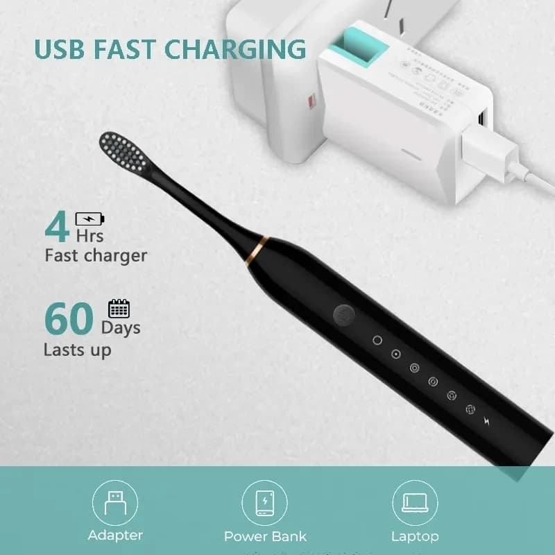 Brosse à dents électrique sonique IPX7, étanche, soins buccaux, blanchiment, Rechargeable, automatiq
