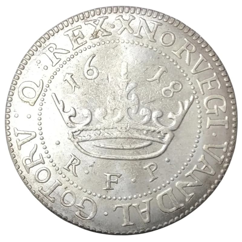 Pièce de reproduction en argent, 1 couronne, danemark, 1618