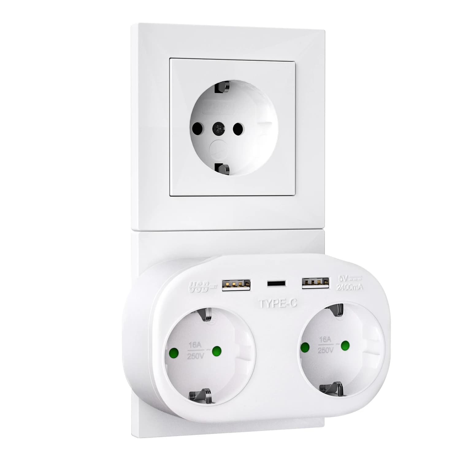 Convertisseur DE prises électriques ue, prise USB, Double prise Schuko allemagne DE plaque murale St