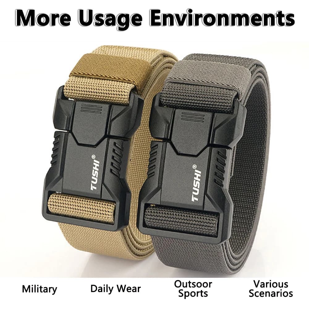 TUSHI – ceintures élastiques à boucle enfichable en alliage d'aluminium pour hommes, ceinture tactiq