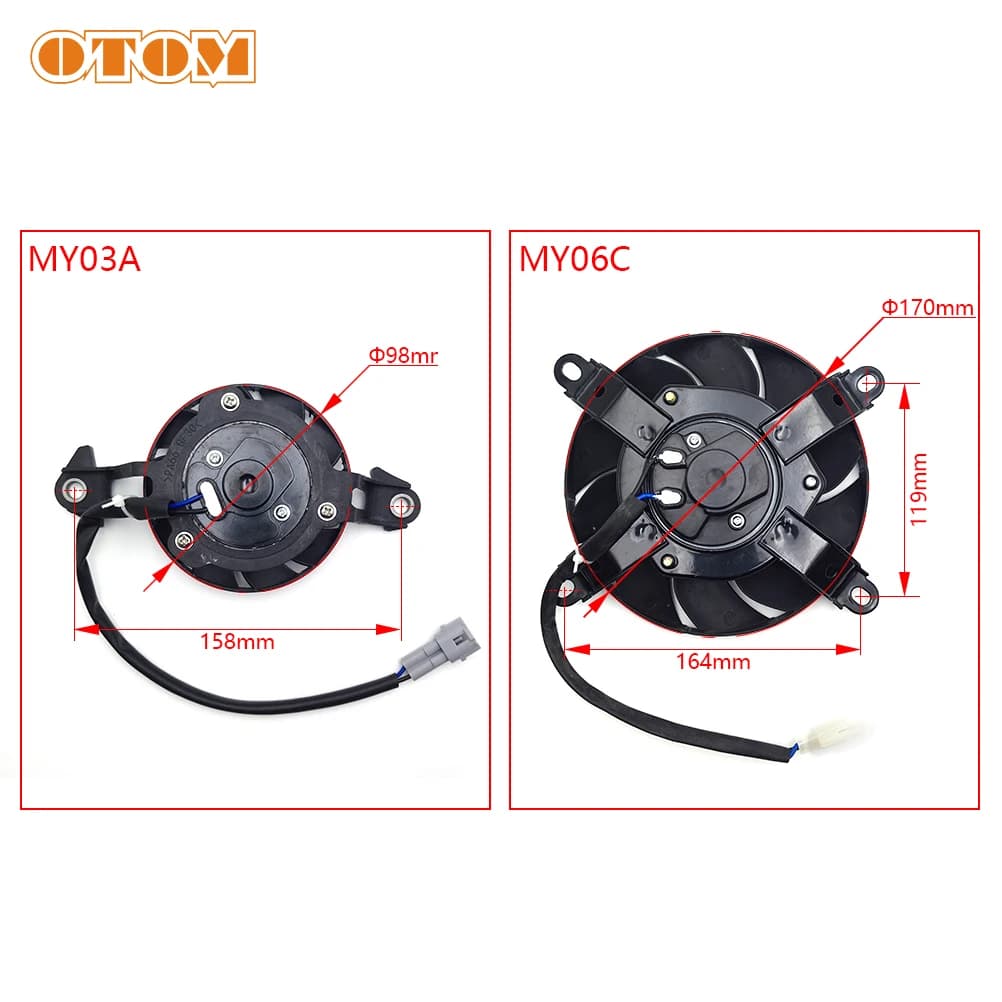 OTOM-Ventilateur de Refroidissement Universel pour Moto, Petite Puissance et Grand Volume d'Air pour