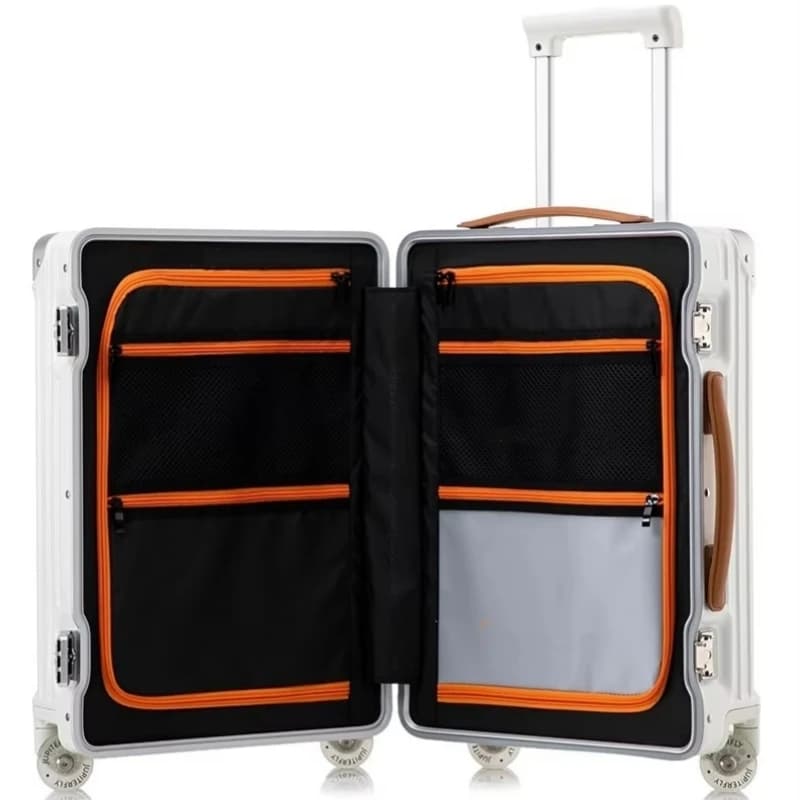 Valise de luxe matériau PC de haute qualité avec cadre en aluminium boîtier de chariot à verrouillag