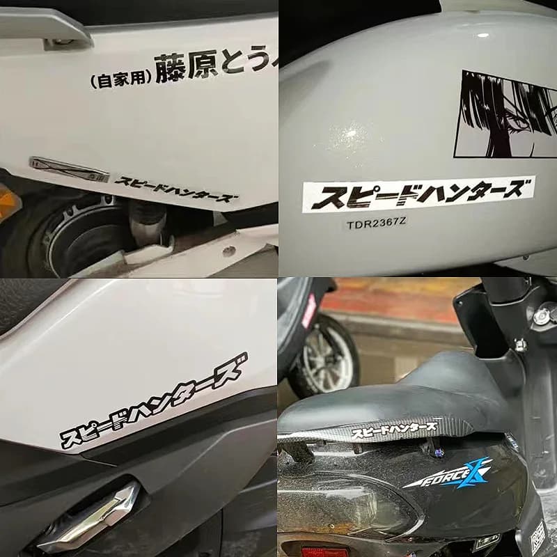 Autocollants réfléchissants pour moto, autocollants de style de voiture JDM SpeedHunters japonais po