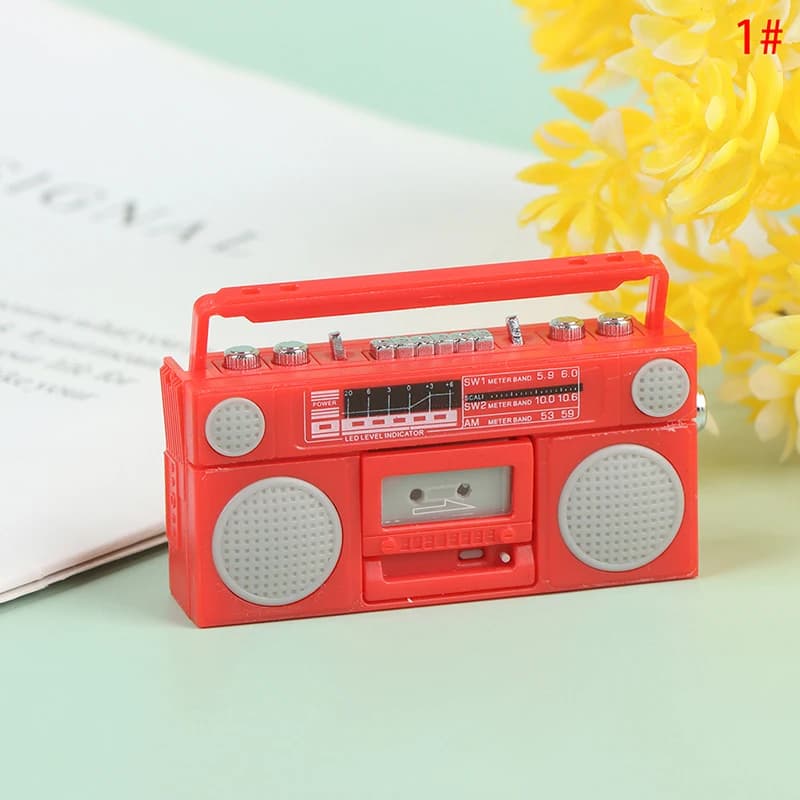 🎊   Miniature de maison de poupée 1:12, modèle de radio, lecteur enregistreur, jouet, décoration de 