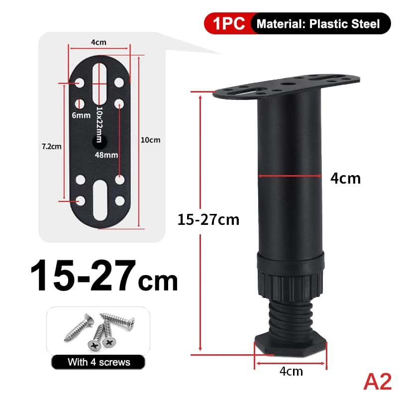 Support de poutre de lit télescopique réglable, pieds de meubles, base antidérapante, réduisant le b