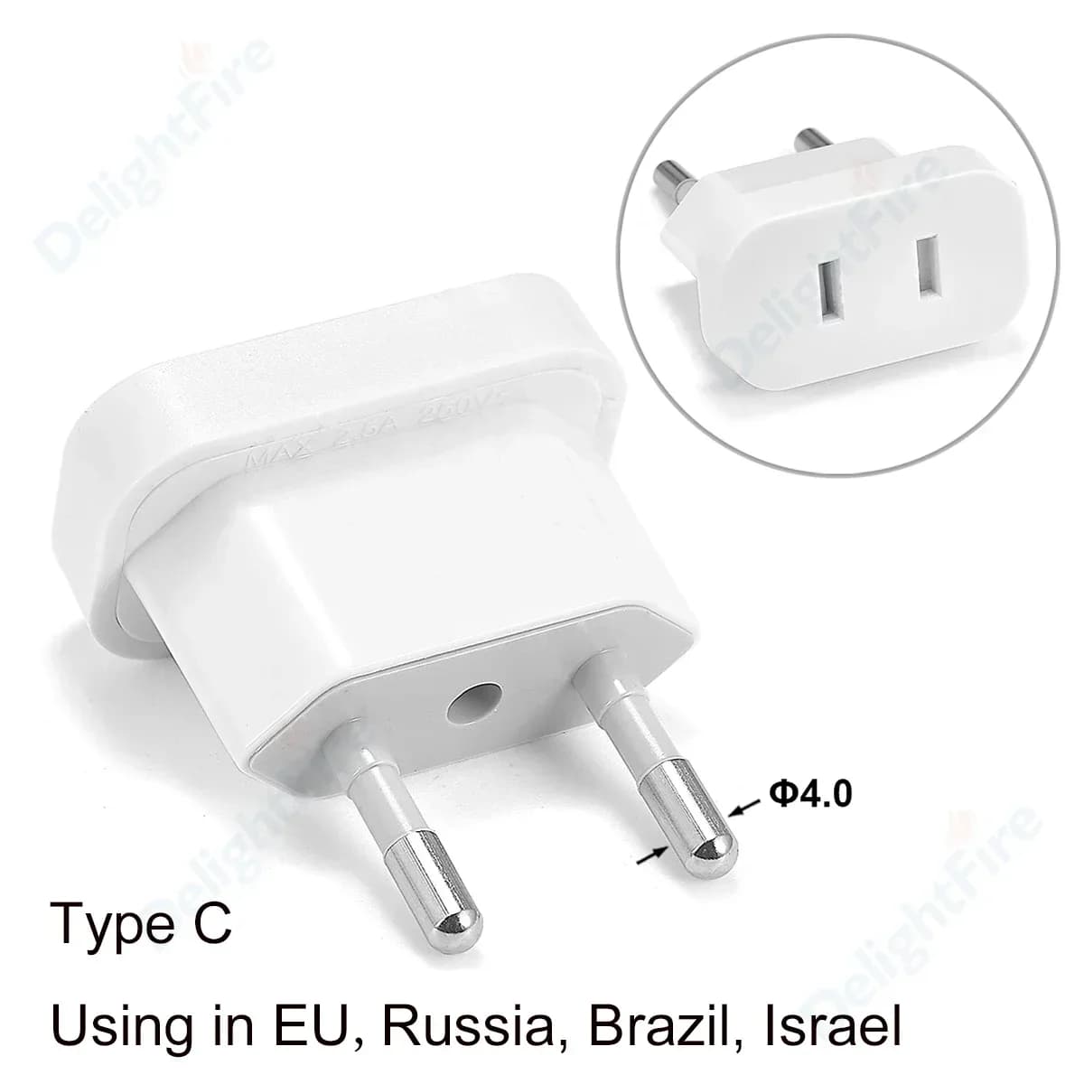 Adaptateur secteur de type C, adaptateur de prise UE, prise de convertisseur AC, américain, américai