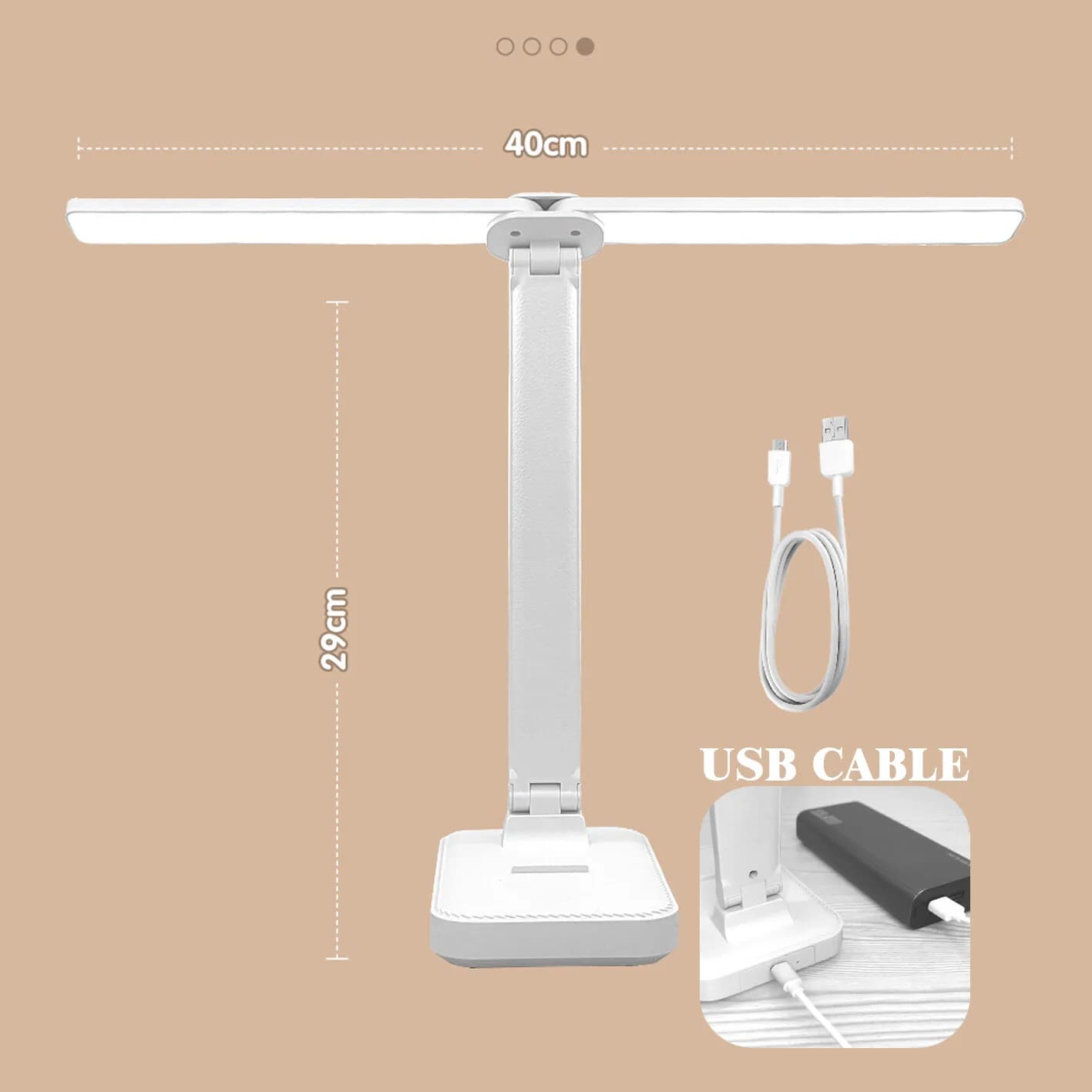 Lampe de bureau USB à 3 niveaux de luminosité réglable, veilleuse tactile, rechargeable par USB, pro