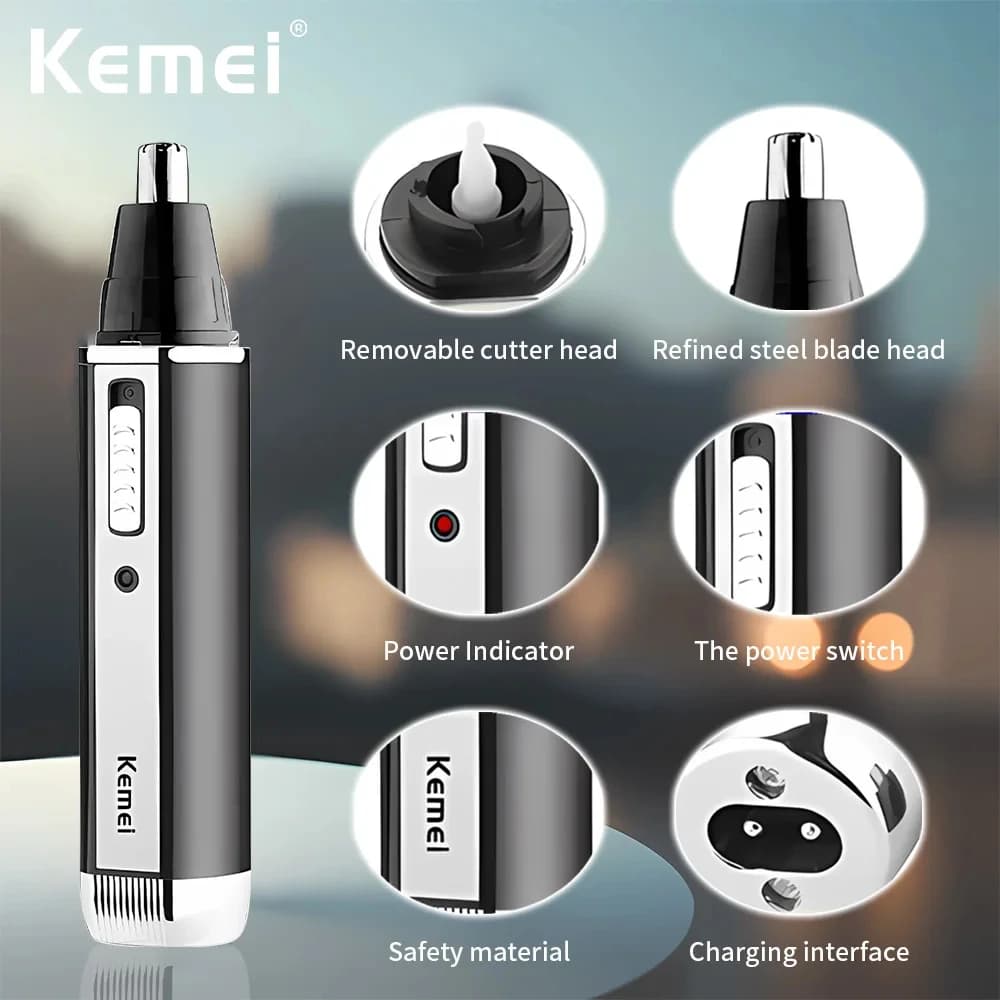 Kemei KM-6630 4 en 1 nez sourcils cheveux tondeuse à barbe rasoir électrique Rechargeable nez oreill
