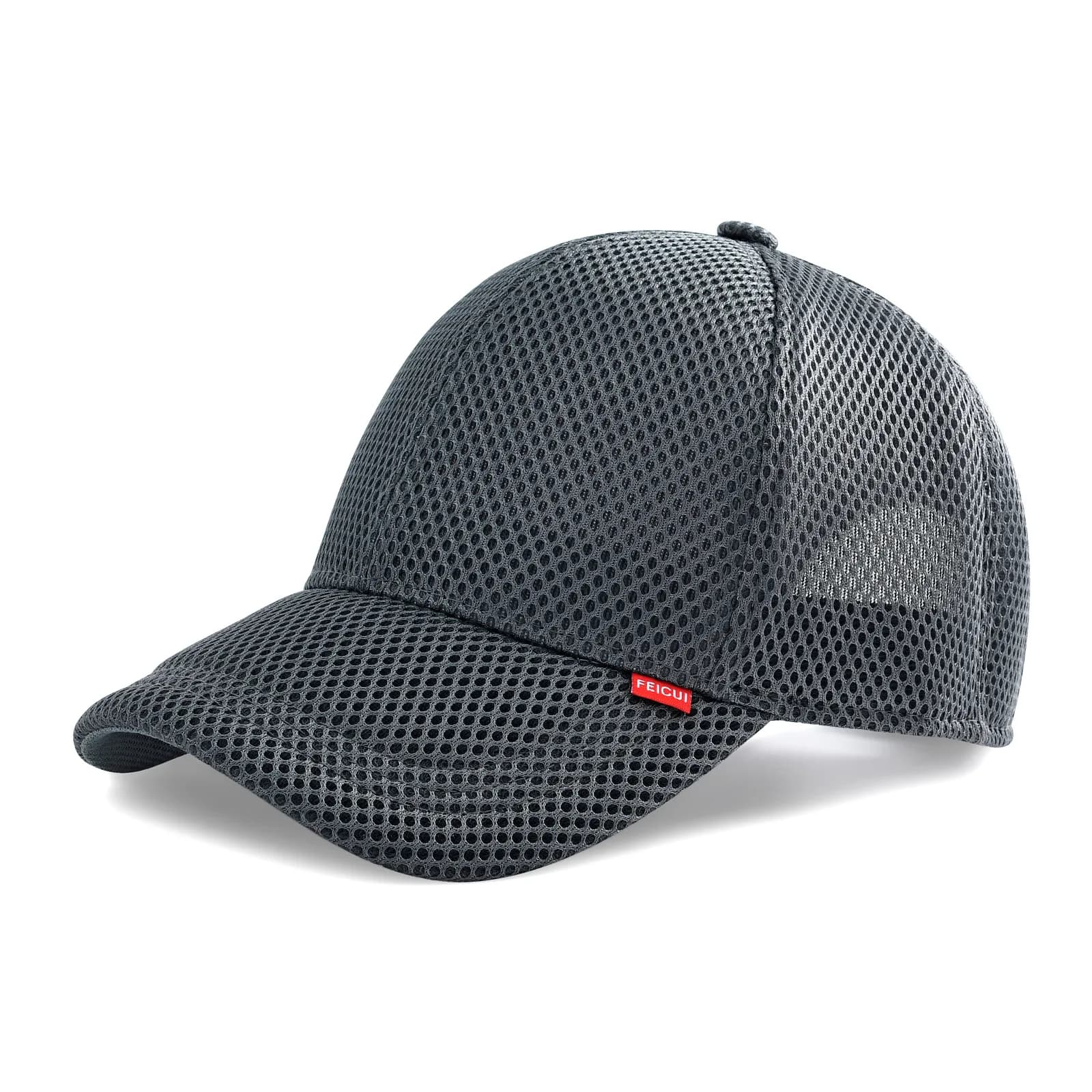 Casquette de baseball unisexe FEICUI 6 panneaux en maille pour l'été, casquette de course couleur un