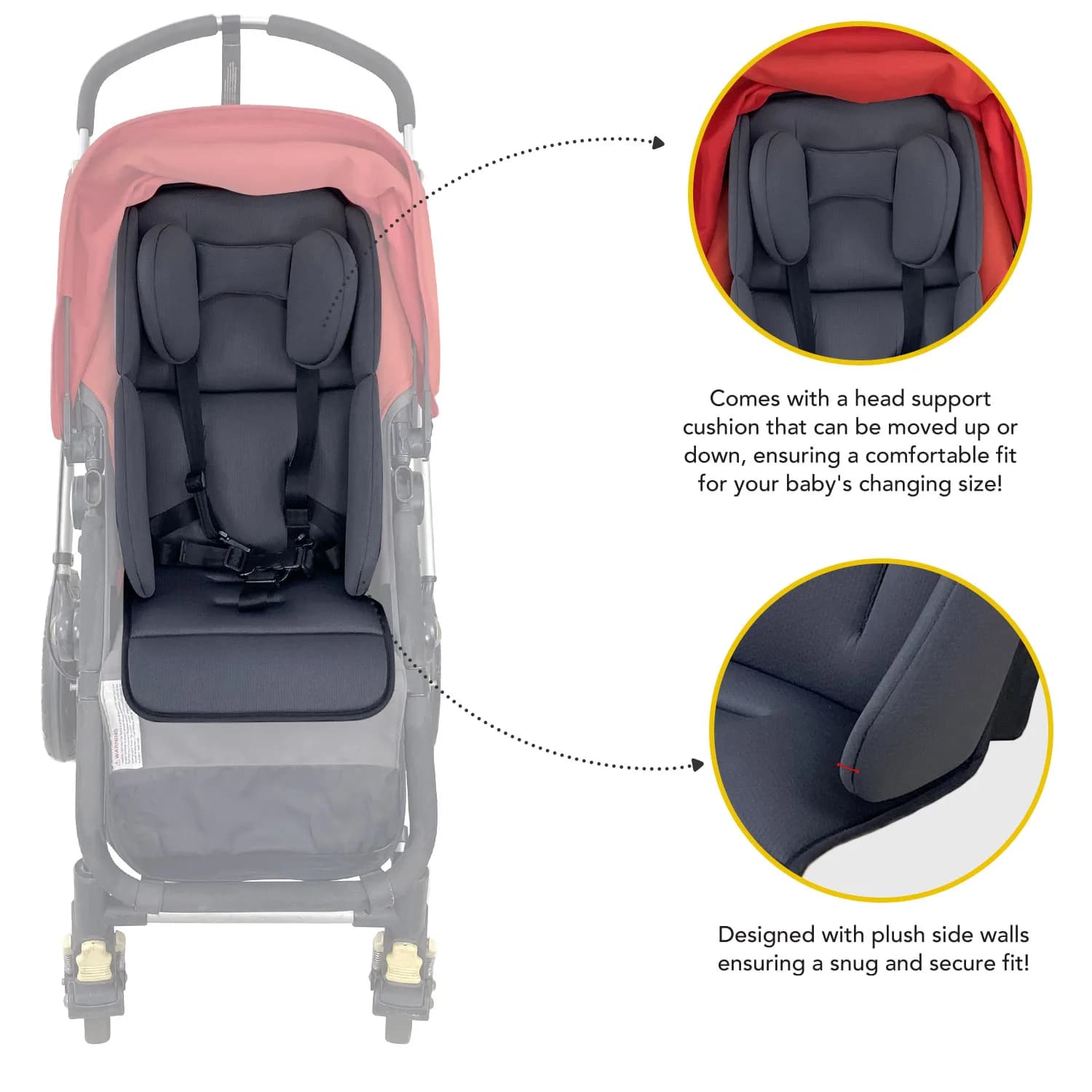 Coussin de siège universel pour poussette de bébé, Compatible avec Uppababy Vista V2, V3 Cruz V2 2 e