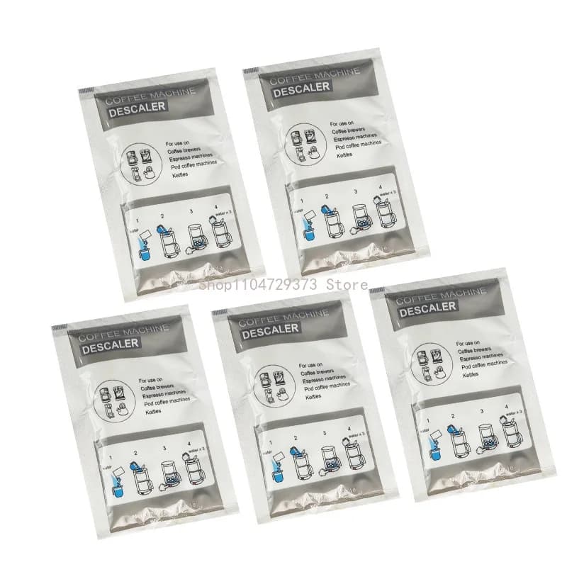Lot de 5 poudres détartrantes pour machines à expresso, nettoyant pour le café et le nettoyage des c