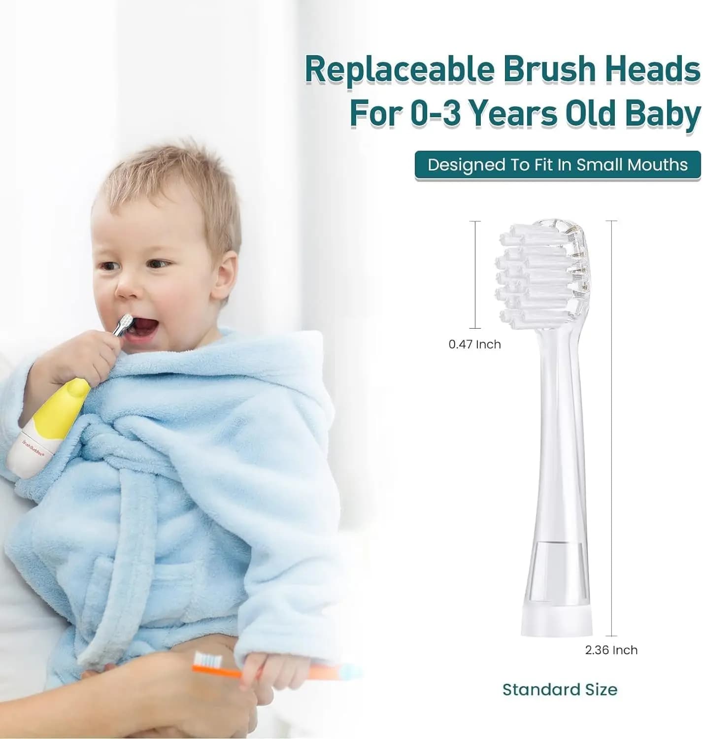 Têtes de rechange pour brosse à dents électrique Seago SG902/SG602, 0-3 ans, soins d'hygiène buccale