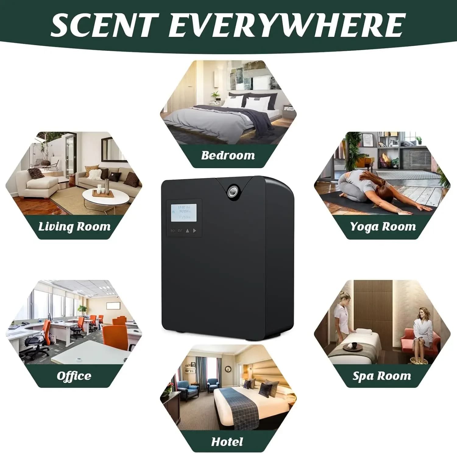 Diffuseur d'arôme d'huile essentielle intelligent Bluetooth et WiFi synchronisation diffuseur de par