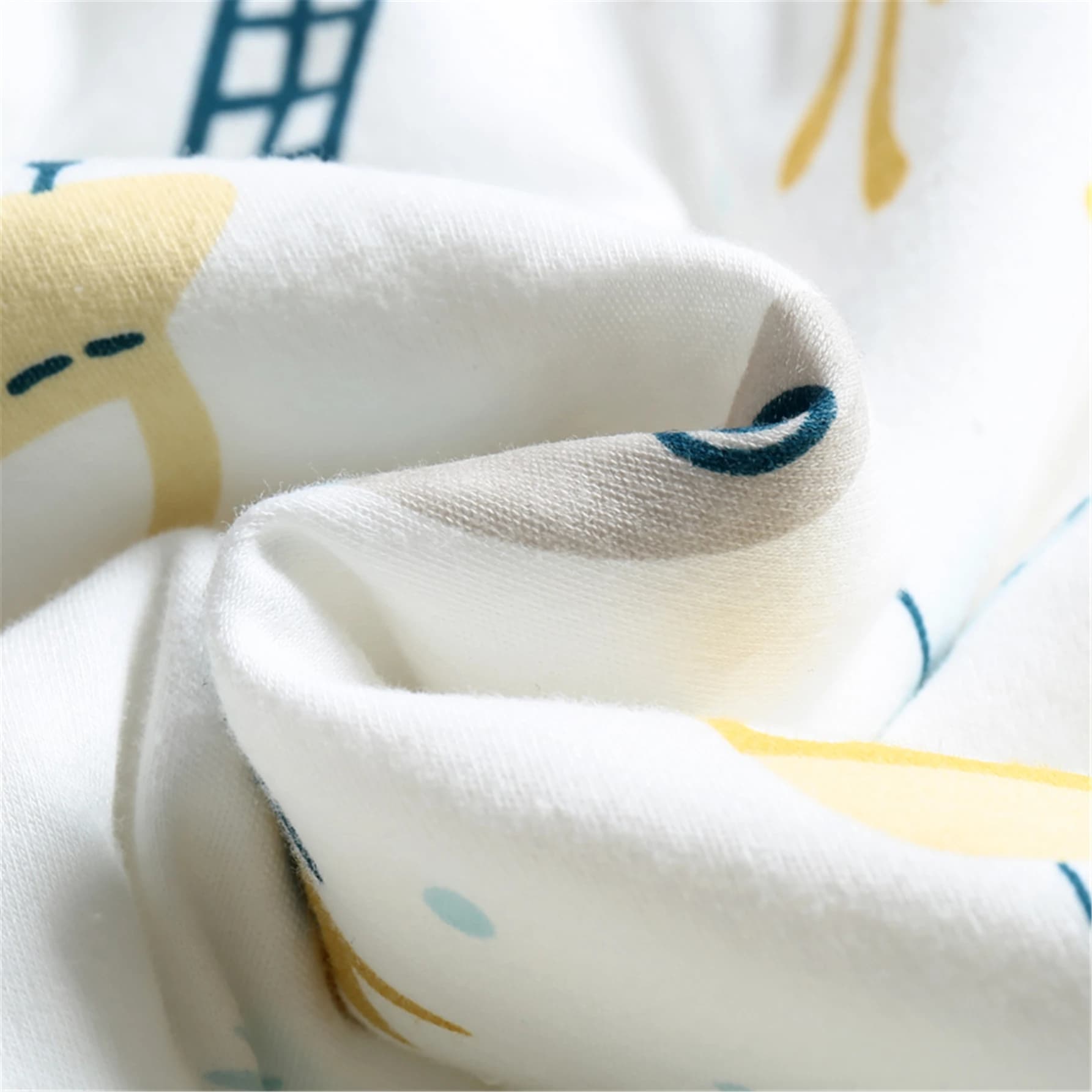 Sac de couchage fin pour bébé 2.5 Tog, printemps et automne, en coton pur, en forme de U, motif dess