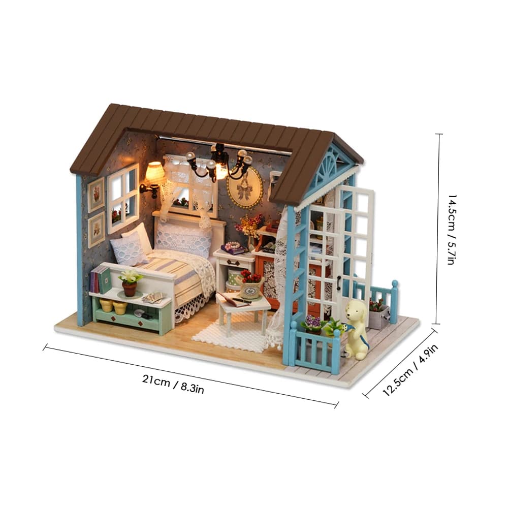 【Nouveau】 Kit de maison de poupée miniature réaliste en bois 3D avec meubles et lumières LED, cadeau