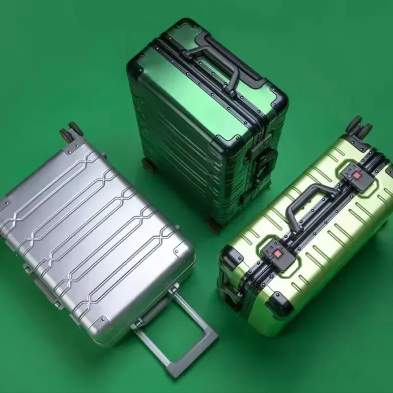 Valise à roulettes de grande capacité, sac de voyage en alliage d'aluminium et de magnésium, bagages