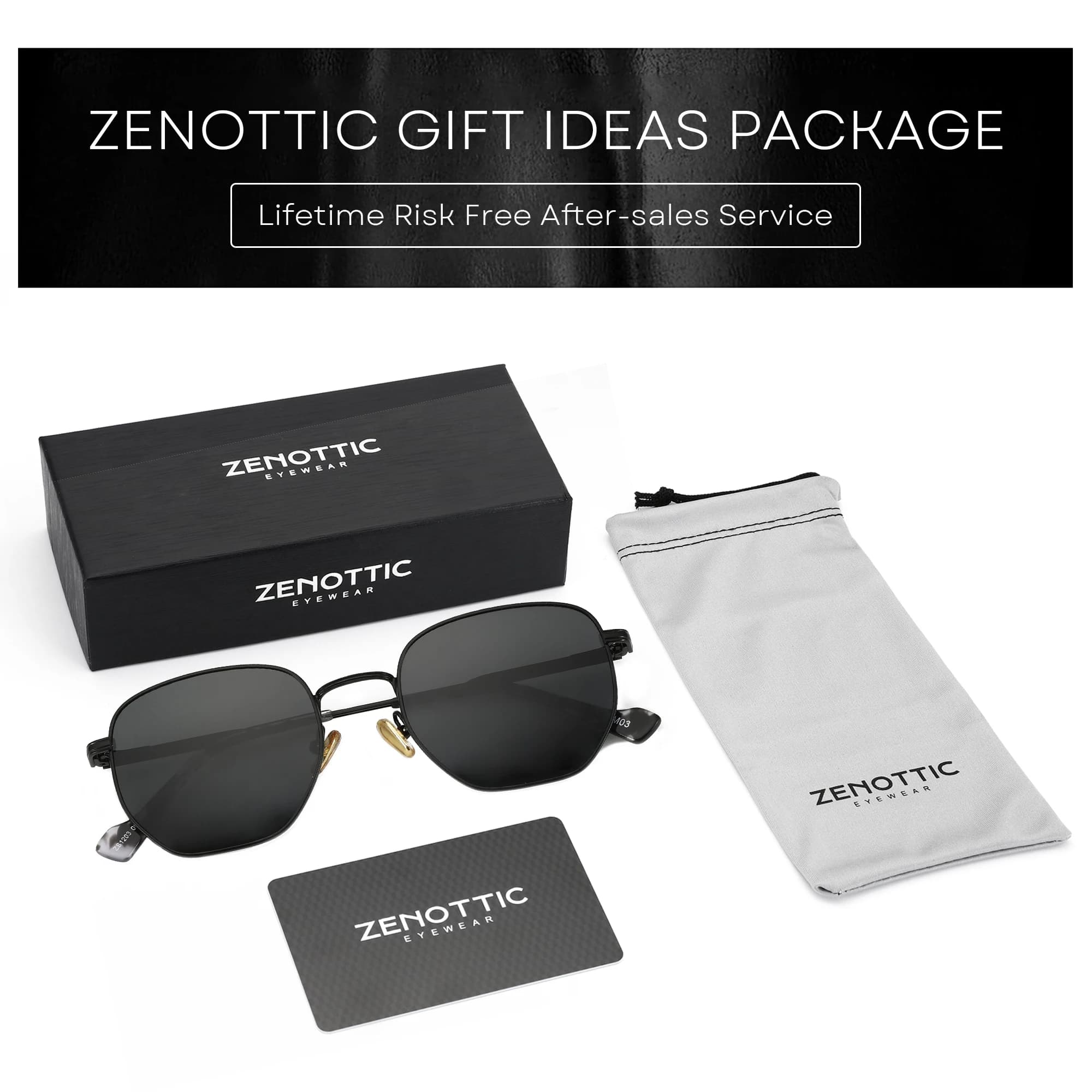ZENOTTIC Lunettes de soleil polarisées à géométrie hexagonale tendance pour hommes et femmes, lunett