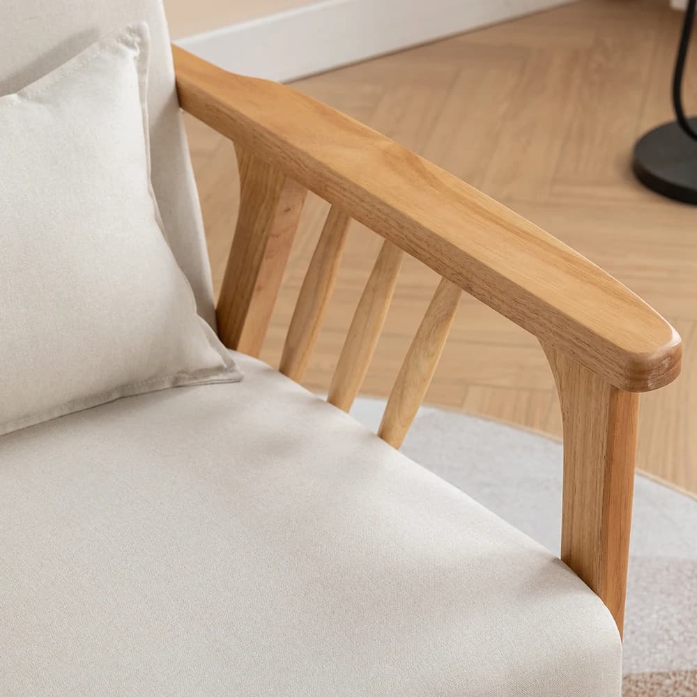 SEYNAR-Chaise d'Accent Moderne du Milieu du Siècle, Fauteuil à Cadre en Bois Solide Téléchargé Boumu