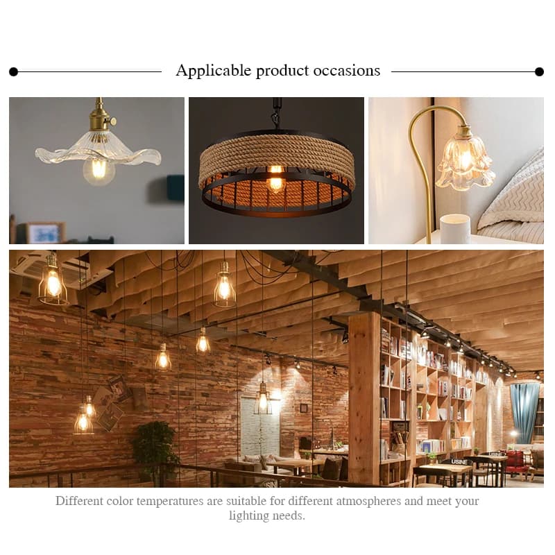 Ampoule à Filament LED E27 rétro Edison lampe 220V 2W 4W 6W 8W E14 Vintage bougie Globe lustre éclai