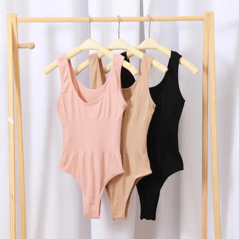 Body débardeur sans couture côtelé sans armatures pour femme, extensible, gainant, confortable pour 